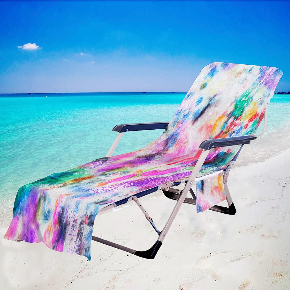 FANSU Telo Mare per Lettino da Spiaggia, Microfibra Portatile Asciugamano Mare con Tasche, Ideale per Asciugamano Sportivo, Asciugamano da Viaggio, Asciugamano da Bagno (75x210cm,Punk