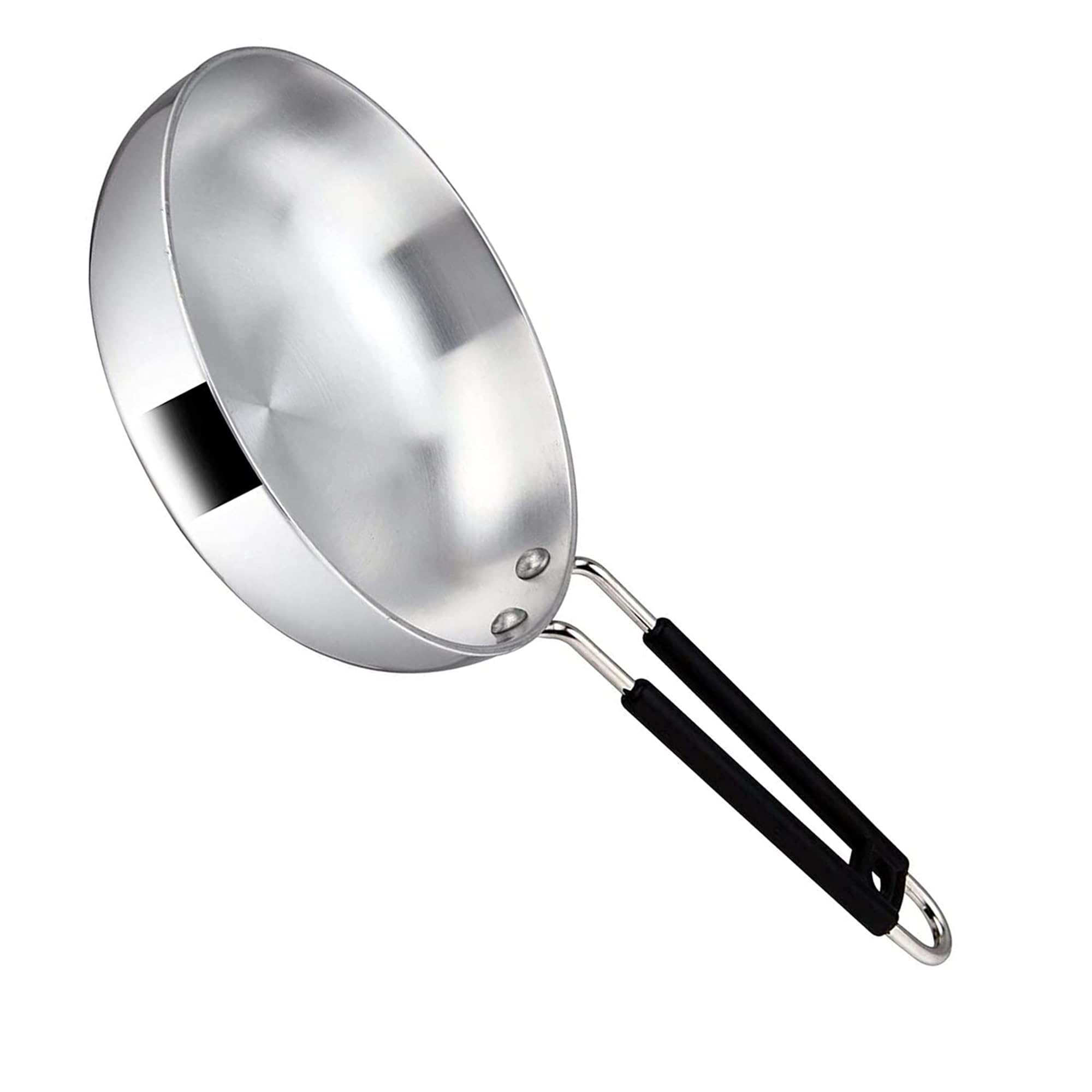 IDEAL PRIME Heavy Gauge Aluminium Frying Pan Small Size with Heat Resistance PVC Handle Aluminum Omlet Pan Fry Pan Cookware Pack of 1 2