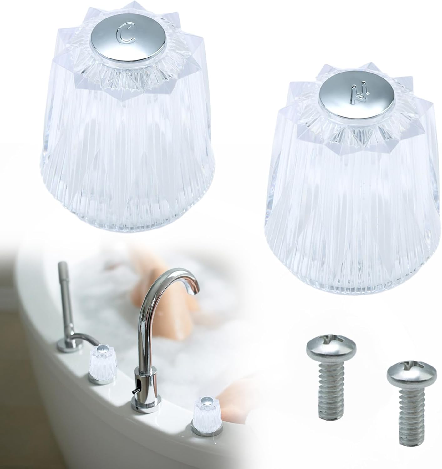 Yenblow Shower Faucet Handle Replacement, Bathtub Faucet Knobs with