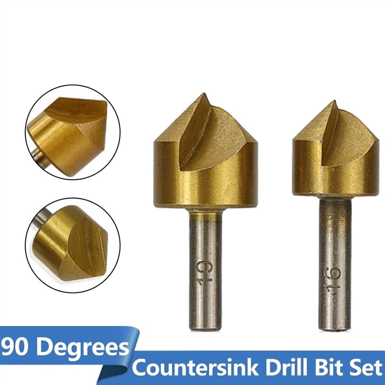 Chamfering 90 Degrees 1 Flute Coated Chamfer Drill Bit Countersink Drill Bit Set for Woodworking Hole 3Pcs (Color : 5pcs Set)