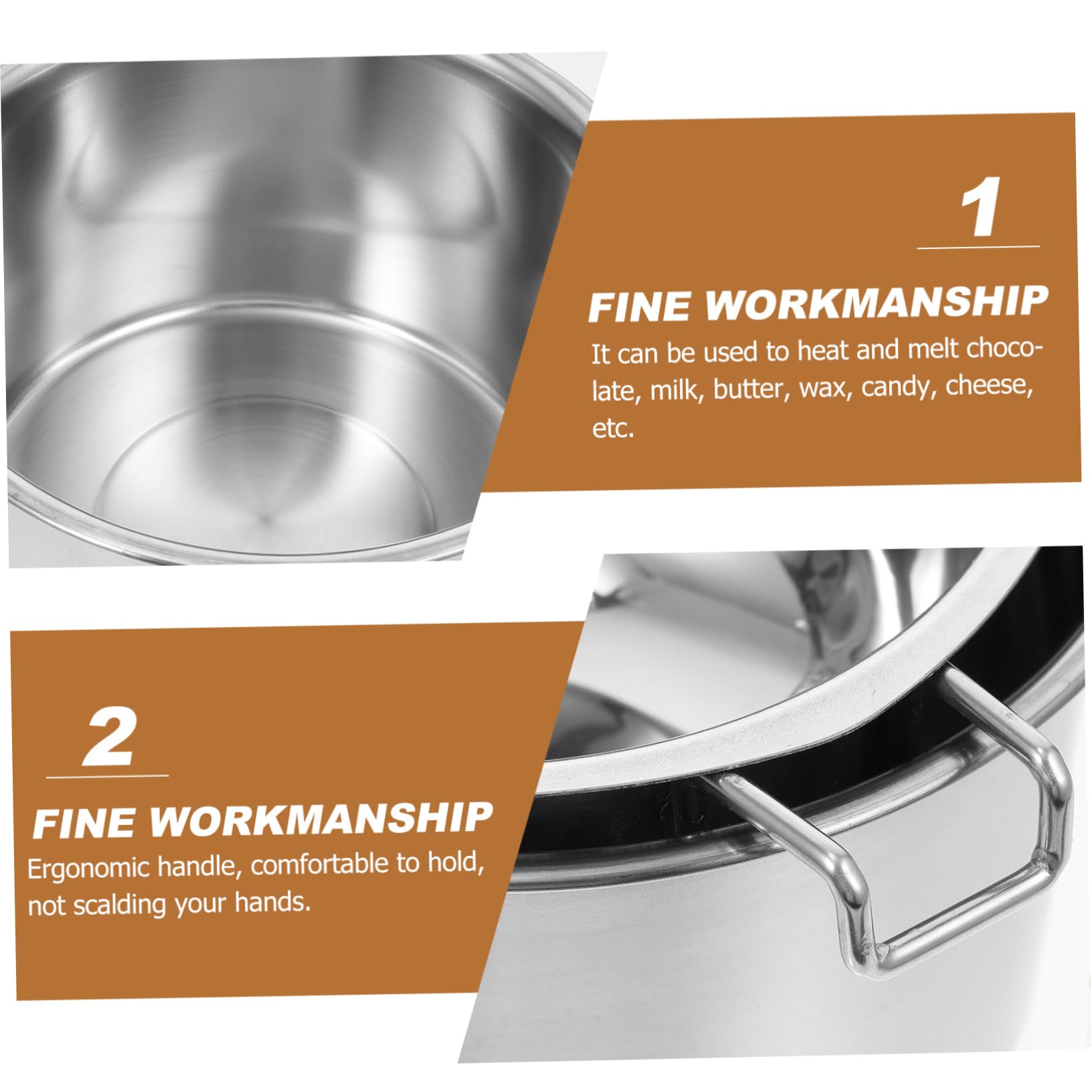 FUNOMOCYA Wax Melting Pot Double Boiler Pot Smooth Surface No Burrs Easy to Clean