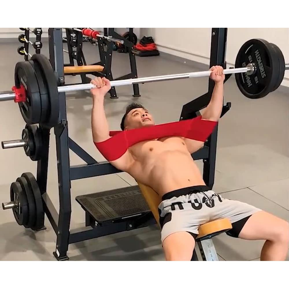 Bench Press Band Power Weight Lifting Training Gym Band Elastic Fitness Increase Strength Push Up Gym Workout (Red, S)