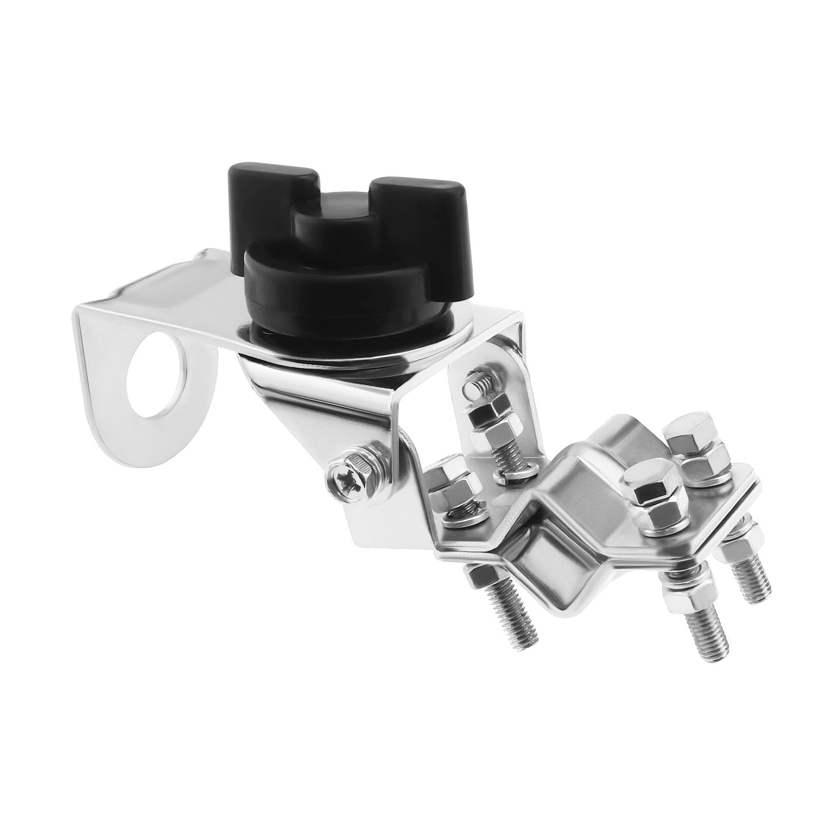 RB-46 Car Antenna Bracket 180 Degrees Mobile Antenna Adjustable Stand Antenna Mounting Bracket for Car Mobile Radio Silver