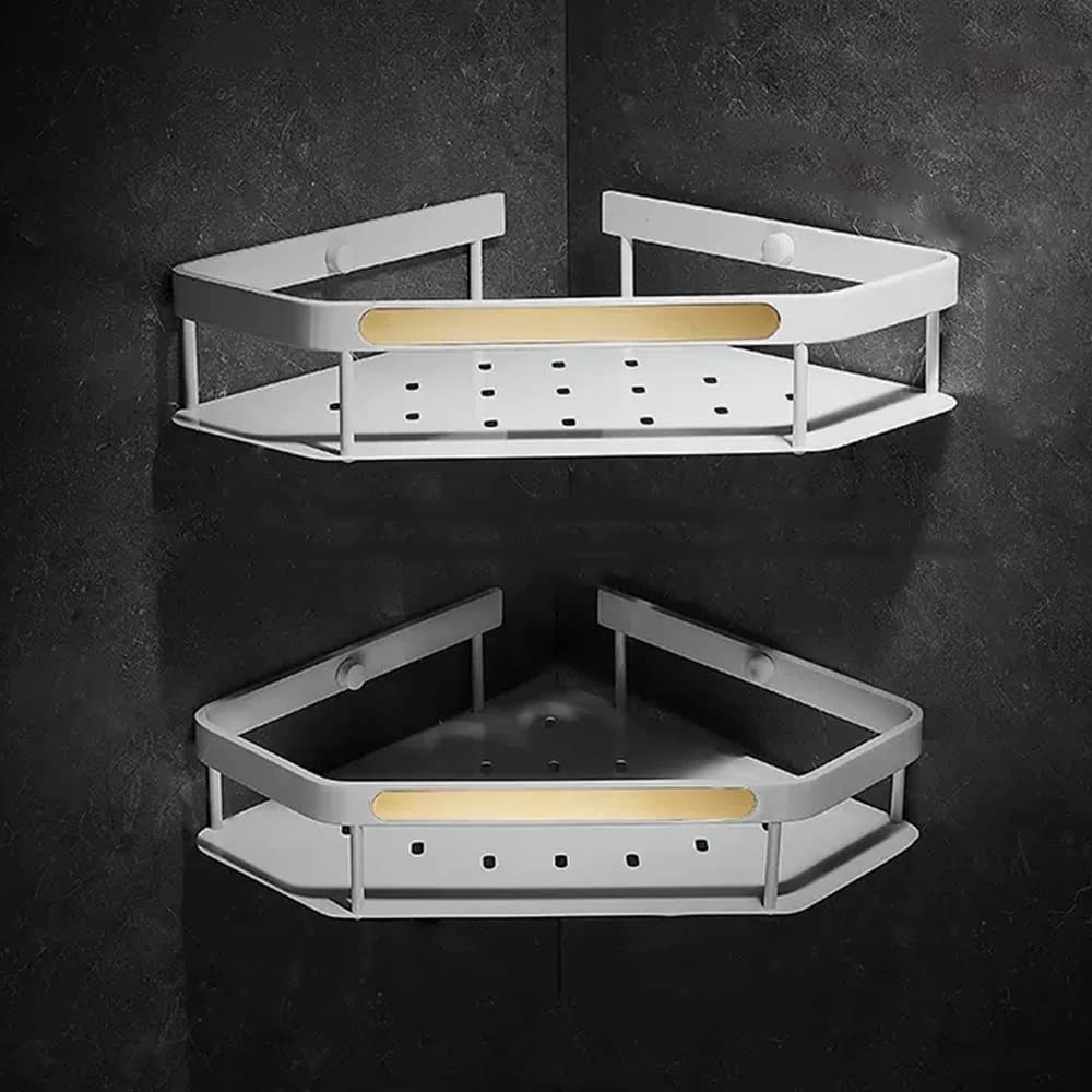 BAHELS Corner Shower Caddy Corner Shower Caddy Bathroom Shower Organizer Wall Mounted Shower Accessories Shower Organizer Color White