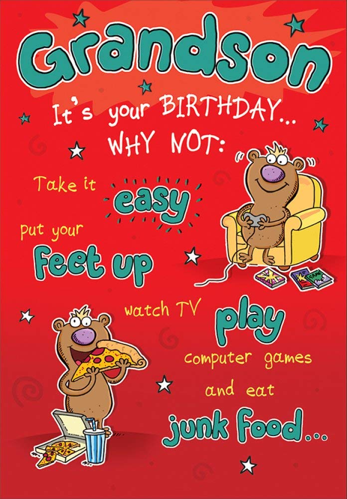 Piccadilly Greetings Birthday Card Grandson - 9 x 6 inches