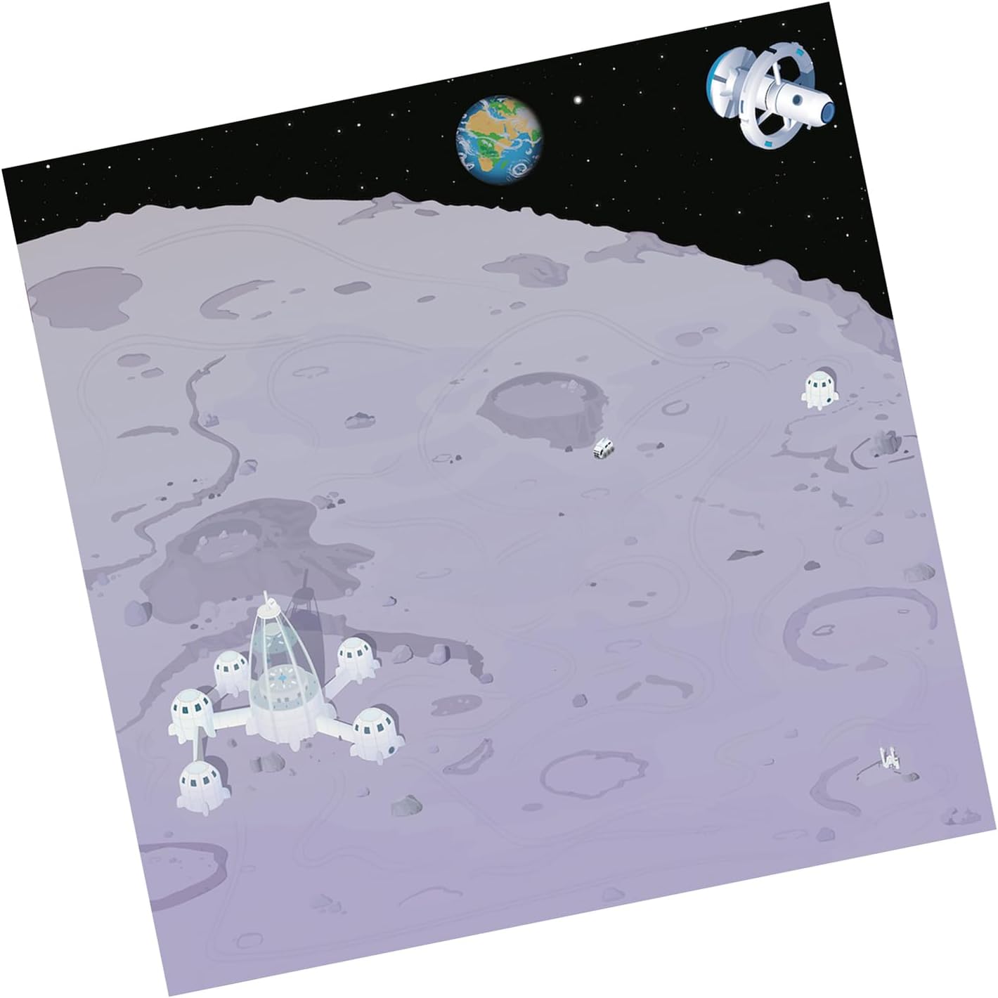 Lunar Themed Floor Mat 120 x 120 cm, Compatible & Compliment for Tuff-Bot The Rugged Floor Robotics Activities - Perfect for Home, Classroom, Office, Bedroom, Playroom & Study Room Use