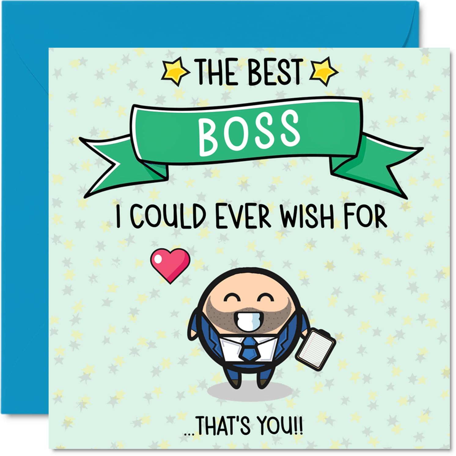 Boss Birthday Card - Best I Could Ever Wish For - Happy Birthday Card for Boss from Employee Colleague, 145mm Cute Bday Greeting Cards