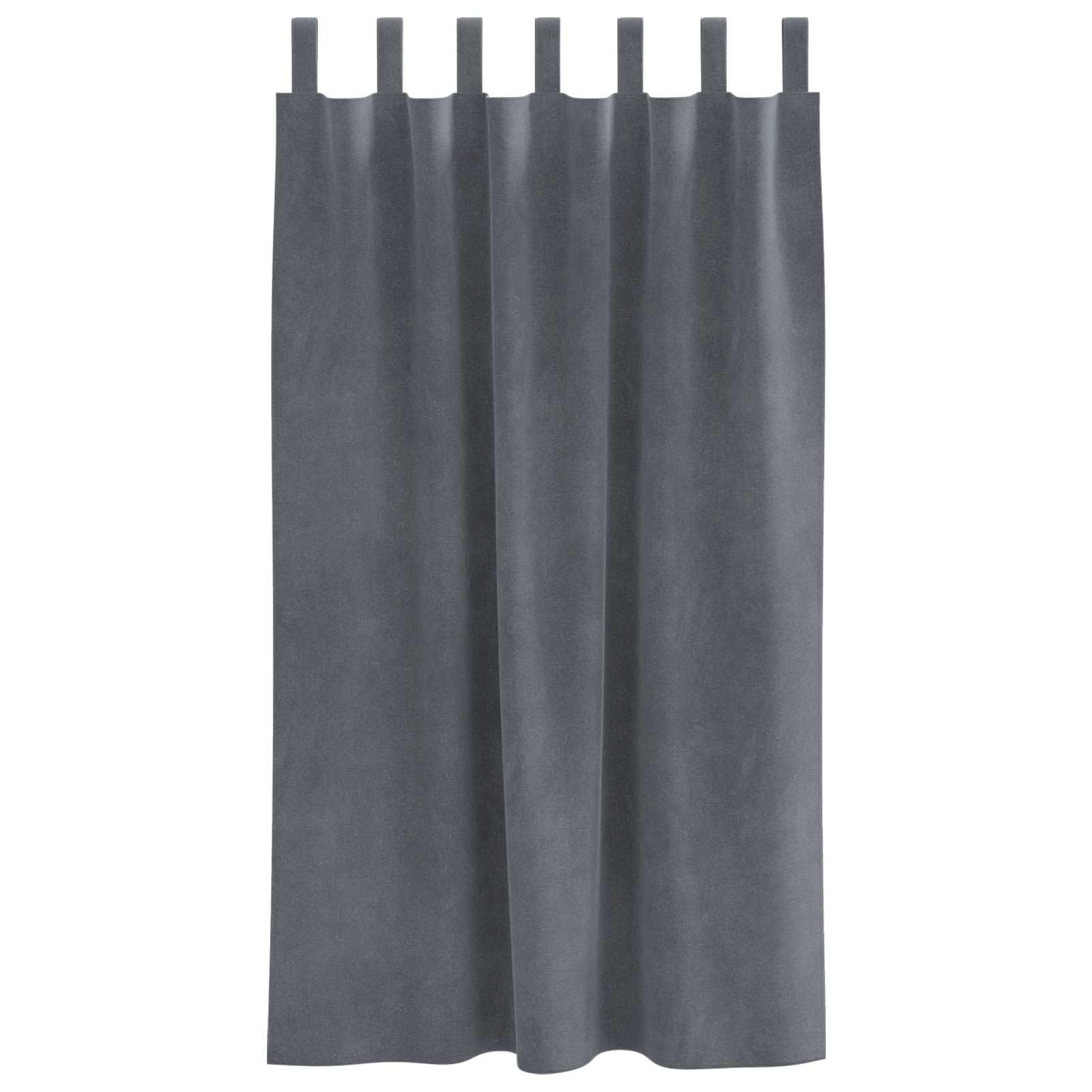 Cortinas opacas de terciopelo gris claro, 2 unidades, 140 x 175 cm, con trabillas de tela para salón, dormitorio, habitación infantil, opacas, aislamiento térmico, protección contra el frío