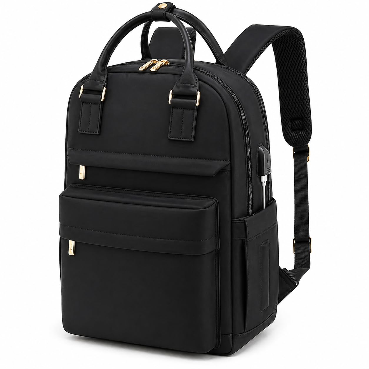 Women Laptop Backpack 15.6 Inch with USB Charging Port, Stylish College Travel Office Bag, Water Resistant Lightweight Anti-Theft for Girls & Ladies-image-0