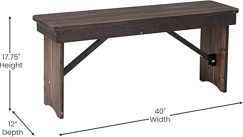 Miniatura 38 de Merrick Lane Tinsley - Banco plegable de pino macizo rústico antiguo de 40 x 12 pulgadas Rústico antiguo,Blanco rústico antiguo,Negro lavado,Natural