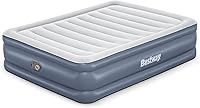 Bestway Tritech Queen Air Mattress 20" Thick with Built-in AC Pump - Durable, Stable Inflatable Bed for Guests