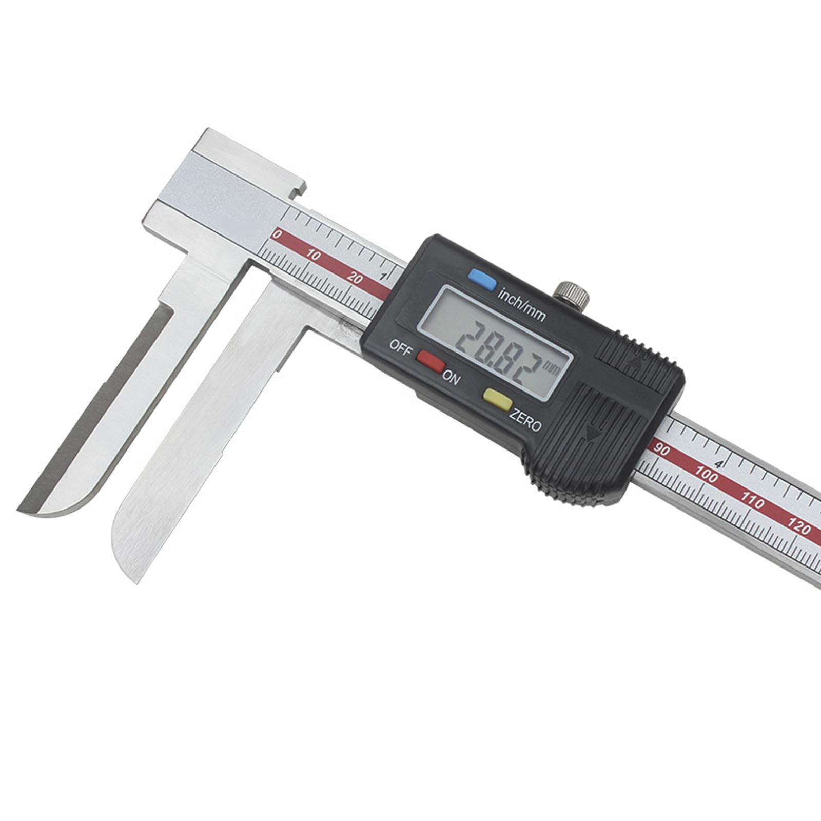 Calibre Digital 150mm/6" de Mandíbula Larga,Pie de Rey Digital de Acero Inoxidable con Pantalla LCD para Medición de Diámetro Interior y Diámetro de Agujero Escalonado