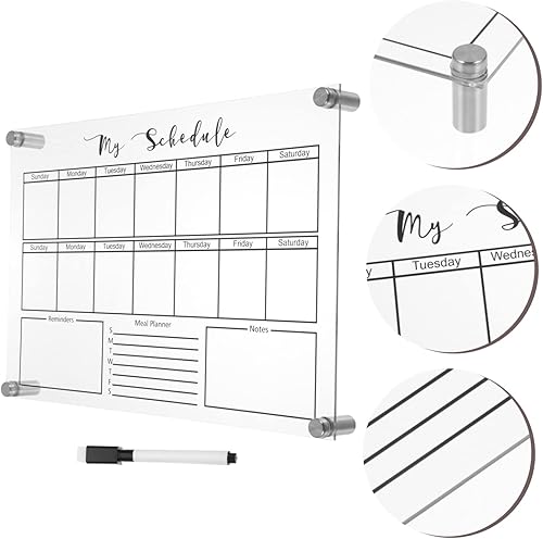 Miniatura 6 de 1 juego de pizarra de planificador semanal, menú de borrado en seco, mini congelador, pizarra de calendario de borrado en seco, pizarra blanca,
