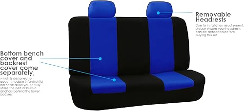 Miniatura 4 de FH Group Funda de asiento de automóvil para asiento trasero, fundas de asiento trasero de ajuste universal para automóviles con banco sólido,