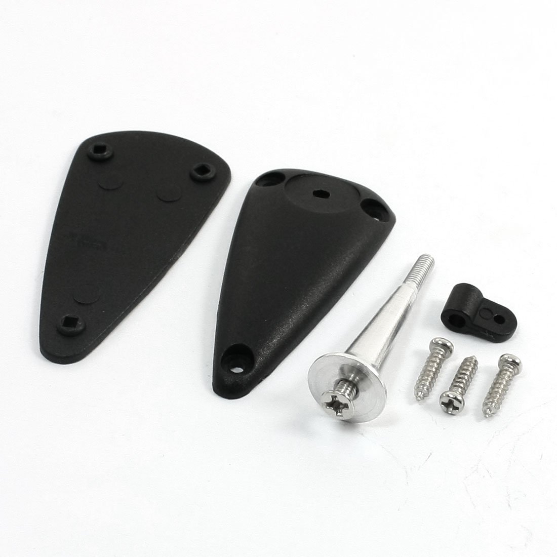 Aexit 52mm Long Electrical equipment Black Triangular Base w 34x12mm Horn 2.8mm Mounting Hole Dia