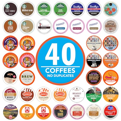 Coffee Pods Variety Pack Sampler, Assorted Single Serve Coffee for Keurig K Cups Coffee Makers, 40 Unique Cups – Great Coffee Gift