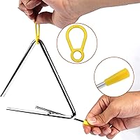 Vista 3 de Cheerock Instrumento musical de percusión triangular de acero de 6 pulgadas, instrumentos musicales triangulares con Striker, instrumentos musicales