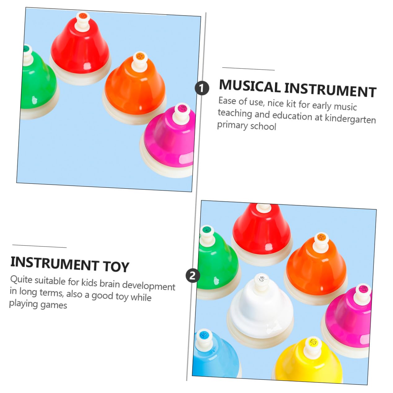 Campana de Ocho Tonos para Niños, Instrumento Musical de Acero Inoxidable