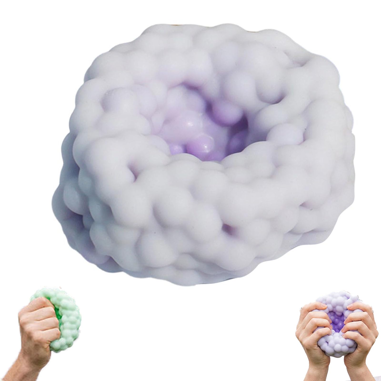 Stress Balls Fidgets,Stress Relieving Ball,Squishy Sensory Fidget Toy for Anxiety Relief, Slow-Rebound Shapeable Squeeze,Soft Squeeze Doug For Adults, Kids，Perfect for Office, Home and Travel (Purple)