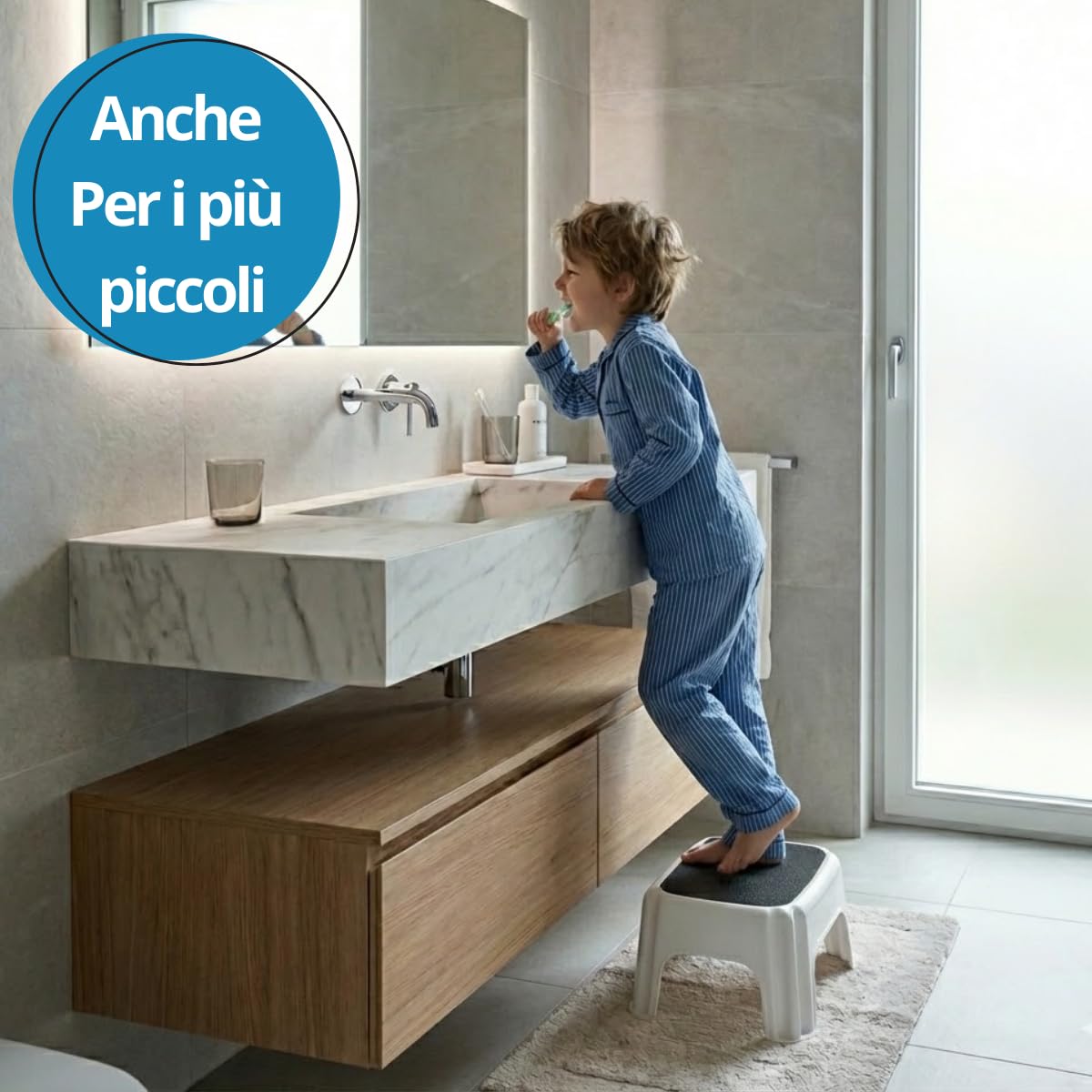 Acan Tradineur Sgabello Rettangolare In Plastica – Modello Pocket Con Seduta Antiscivolo – Portata 150kg – Prodotto In Spagna (Bianco, 28,5x40x32 Cm)