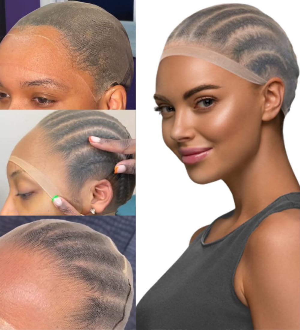 𝗜𝗻𝘀𝗤𝘂𝗲𝗲𝗻 HD Wig Caps for Women Thin and Transparent Wig Cap for Lace Front Wig Breathable High-Elastic Stretchy Stocking Nude Caps(6 Pieces/3 Pack)