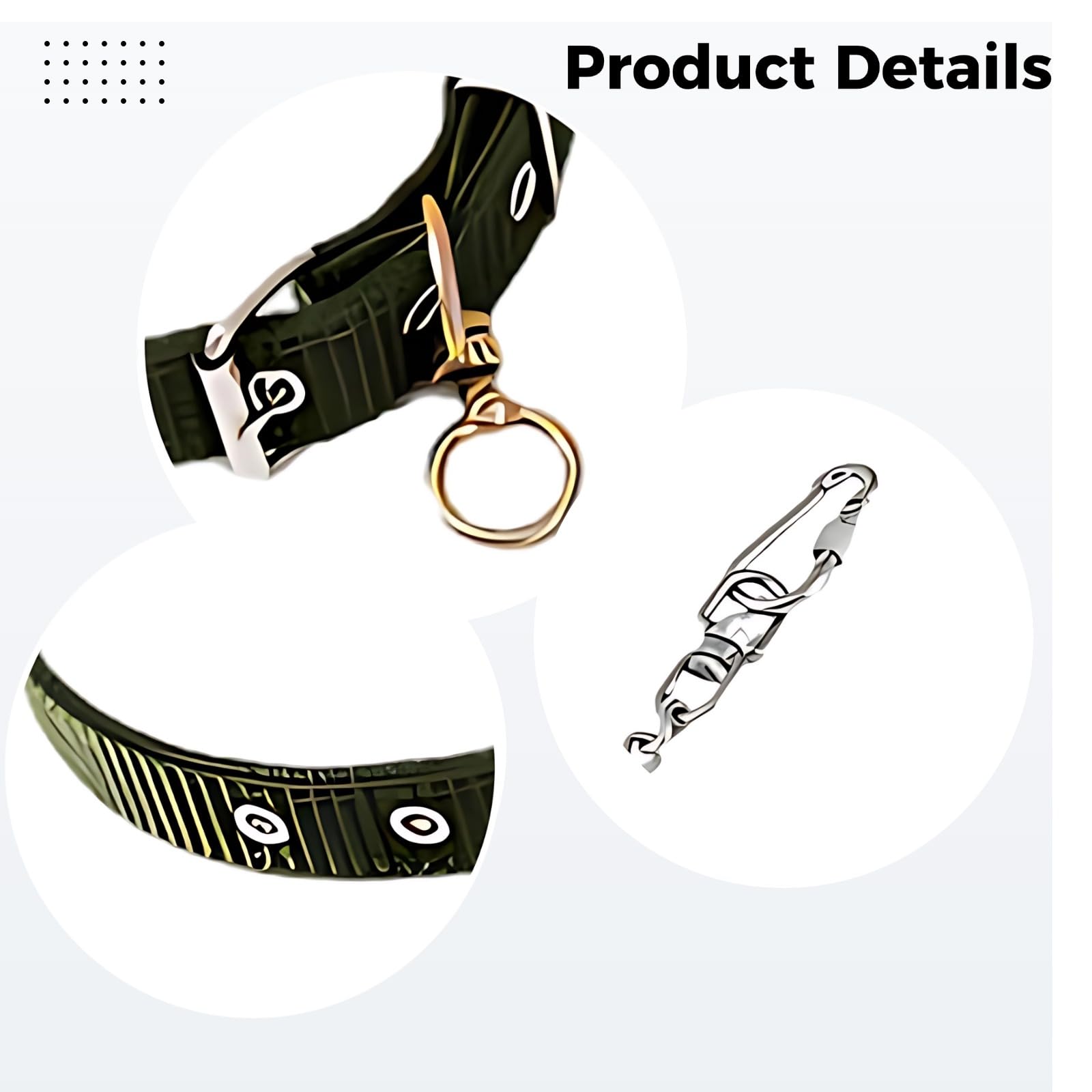 Hundeleine und Halsband Set, 4,9 ft / 150 cm Edelstahl Hundeleine mit 0,12 in / 0,3 cm Kettendurchmesser, Nylon Hundehalsband für kleine bis mittelgroße Hunde bis 40 lbs, Silber und Grün