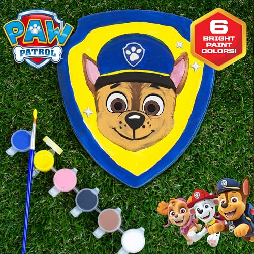 Image of Horizon Group USA Paint Your Own Ceramic Stepping Stone Kit, Arts and Crafts for Kids, Toddlers, and Adults, Paw Patrol
