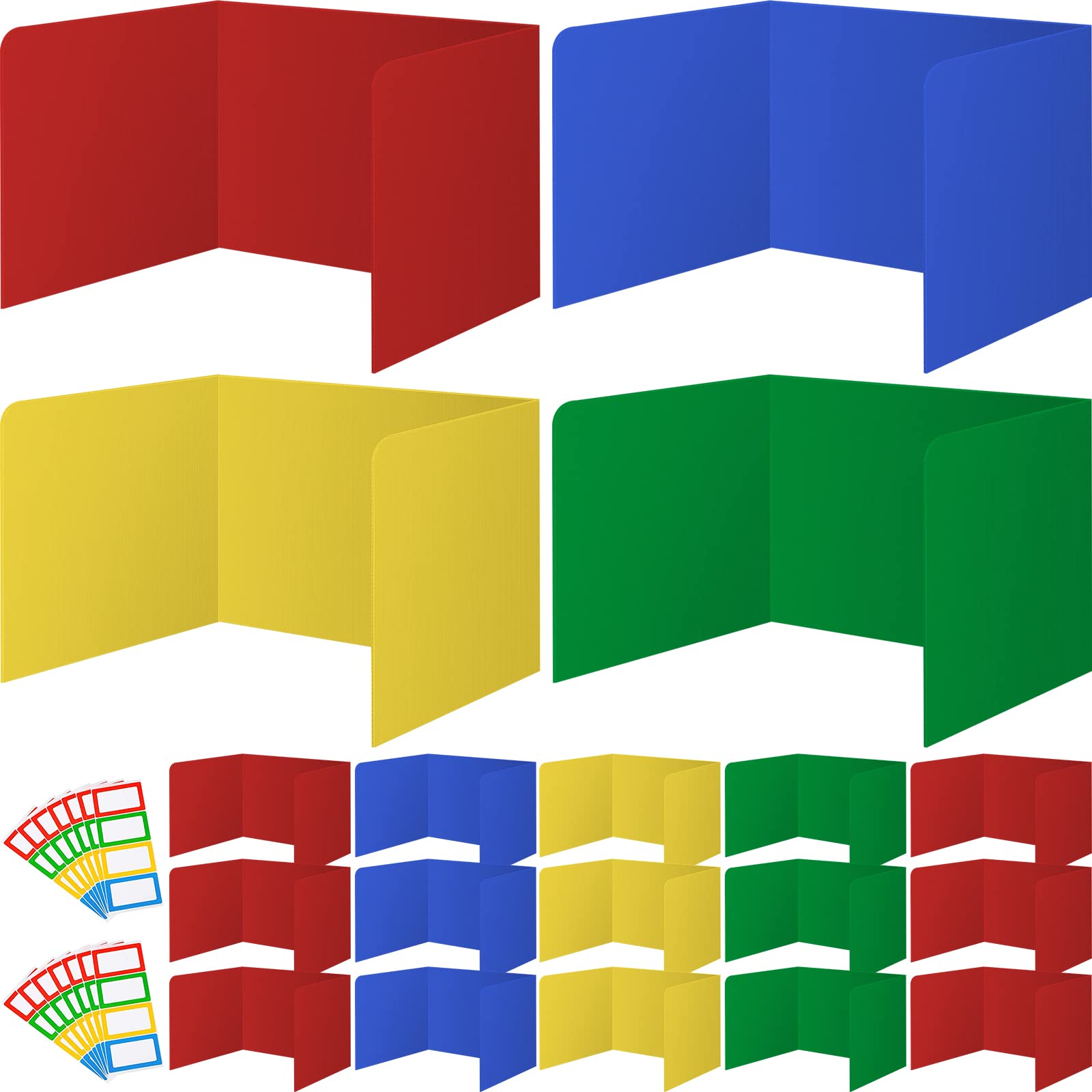 Photo 1 of 24Pcs 14 x 17.5 x 14 Inch Desk Dividers for Students Plastic Sturdy and Waterproof Privacy Folders Shields Test Dividers with Colorful Classroom Privacy Boards for School Study Teacher Supplies