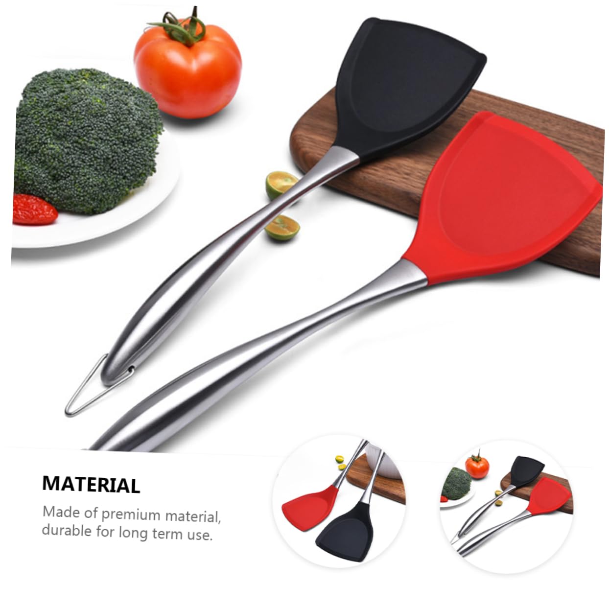 Hohopeti 3 Pezzi di Spatola in Silicone Essenziale Senza Impugnatura per Utensili da Cucina