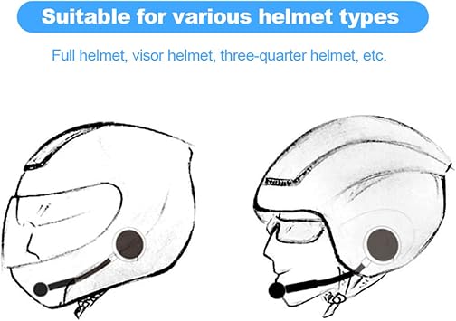 EBTOOLS Helm Bluetooth - Motorcycle Intercom Bluetooth Helmet Headset Bt V4.1, Wireless Helmet Communication Systems Replacement For Motor Motorbike, Motor Helmet Headset.