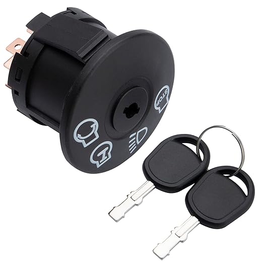 Swgaunc cub Cadet Ignition Switch 4 Position Craftsman Ignition Switch Fit for Husqvarna Craftsman John Deere MTD Murray Riding Lawn Mower 532175566 175566 2 Keys