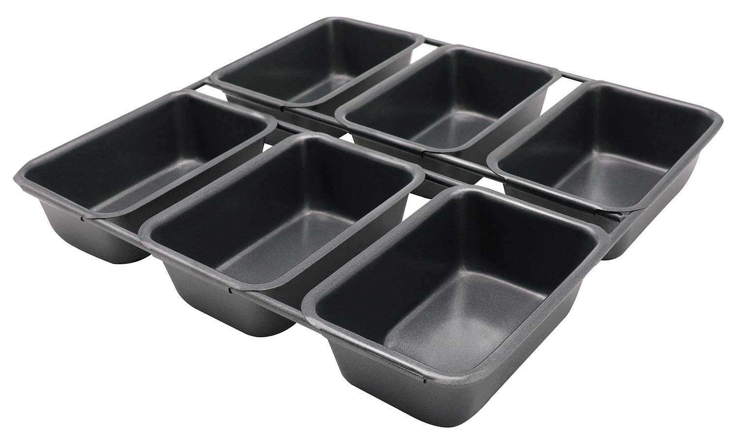 6 Cavity Square Loaf Baking Pan, HOMARTY Nonstick Mini Loaf Bread Toast Pan Carbon Steel Home Bakeware 8.5 X 8.2 Inch for Roast Oven