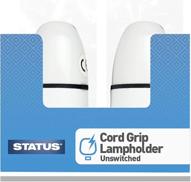 Status T2 Cord Grip Unswitched Lamp Holder, White