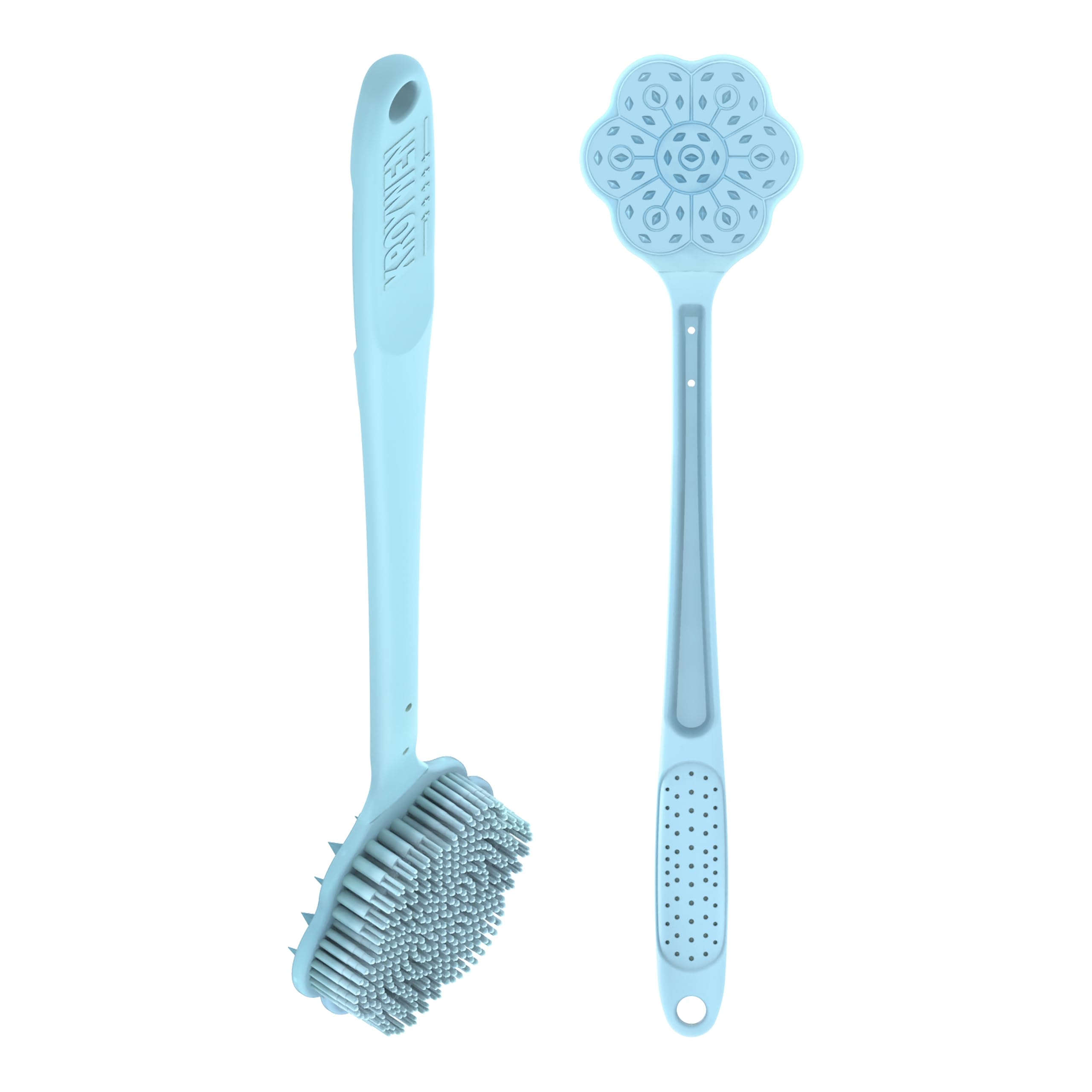 KROYWEN 2-in-1 Soft Silicone Back Scrubber with Long Handle for Shower & Bath | Flexible Exfoliating Brush with Gentle Bristles for Smooth Skin | Body Scrubber for Men, Women & Boys | Ideal for Body Wash & Bathing-picture-27