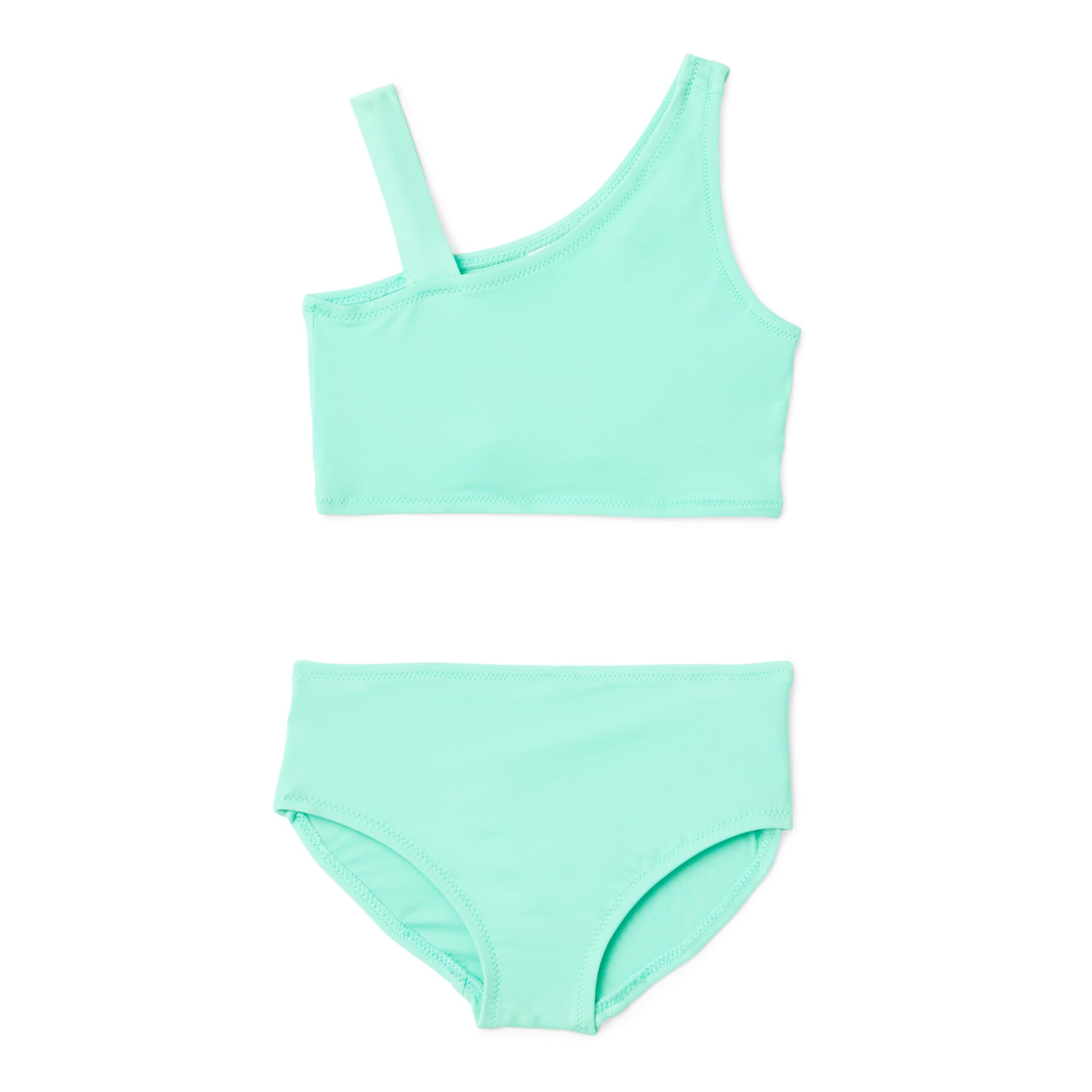 Amazon Essentials Mädchen Zweiteiliges Bikini-Set mit Asymmetrischem Ausschnitt