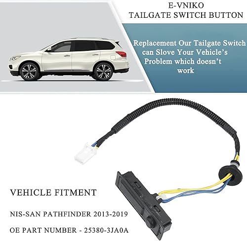 Miniatura 2 de Interruptor de liberación abierta para maletero trasero compatible con Nissan Pathfinder 2014-2019 Reemplazar el interruptor de la tapa del portón