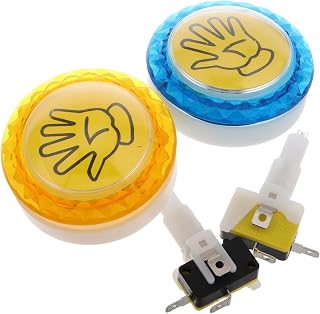 Illuminated Push Button Switch Plastic 2pcs for Game Machine