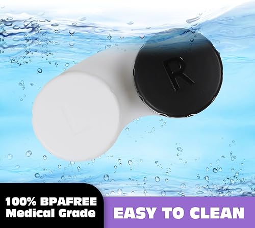 Miniatura 4 de Paquete de 16 cajas para lentes de contacto, mini estuche para lentes de contacto, soporte negro a granel