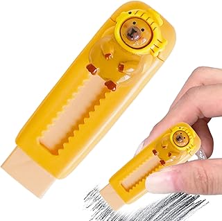 Eraser Retráctil: Lindo Goma De Lápiz De Capibara Con Estuche De Botón Deslizante, Corrector De Arte Suave | Herramienta De Agarre Push Pull Para Dibujar, Escribir, Papelería Escolar Para Un A