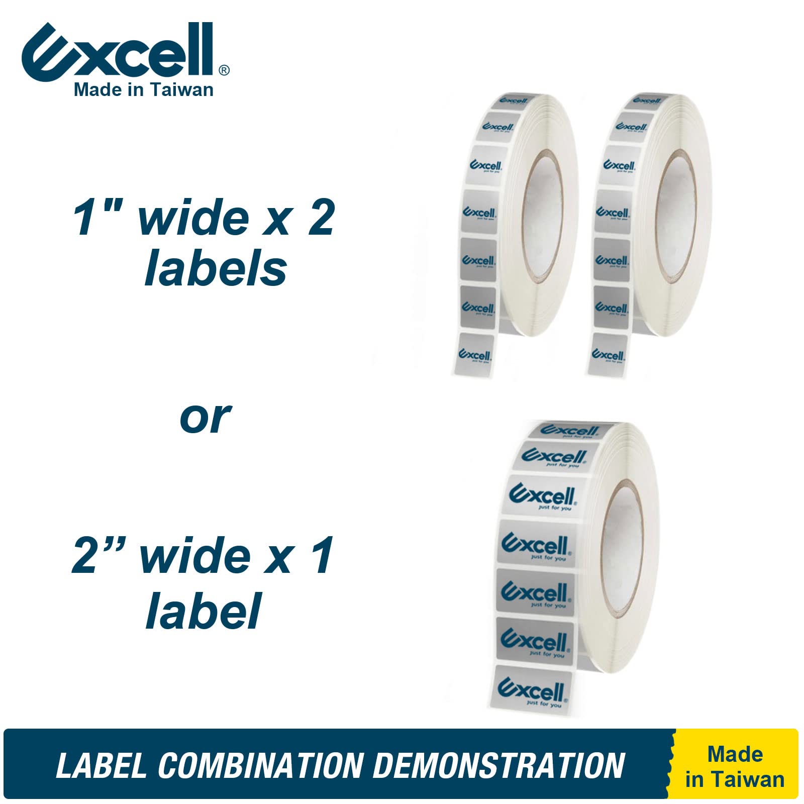 Excell Distributeur d'Étiquettes Manuel avec Pince de Fixation C-Clamp et Séparateur Métallique Dévidoir Multi-Rouleaux pour Entrepôt et Bureau Largeur 50mm Mandrin 77mm Blanc