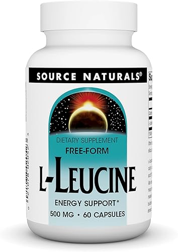 Source Naturals L-leucina Un suplemento de aminoácidos esenciales de forma libre para apoyo energético - 60 cápsulas