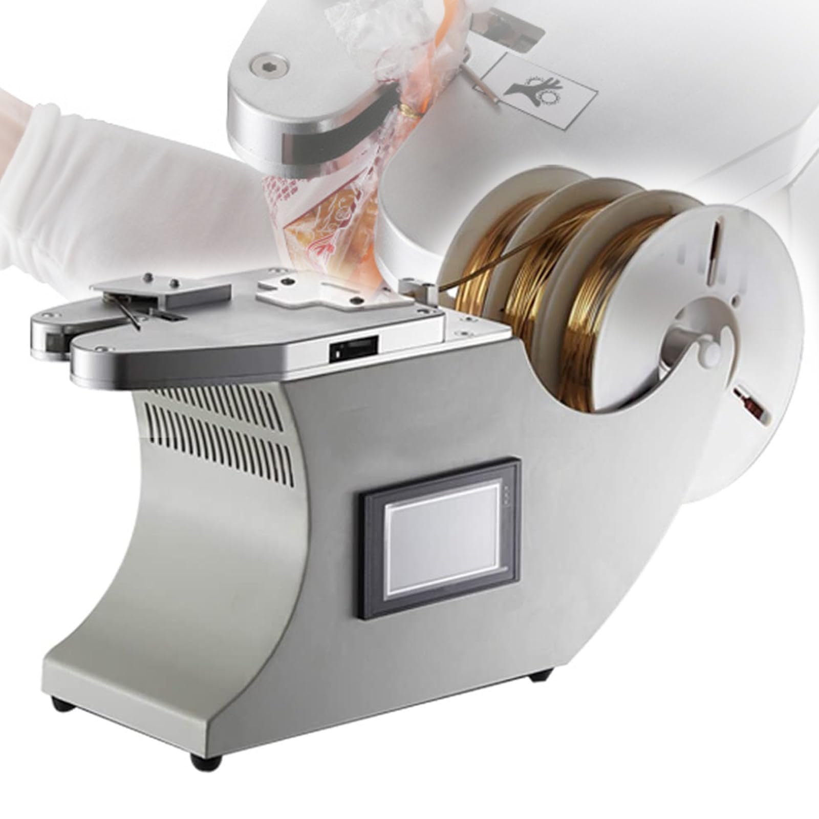 AYCDL Automatic Twist Tie Machine, Wire Tie Machine, Food Twist Tying Machine Semi-Automatic Metallic Twist Ties for Bakery Candy Presents
