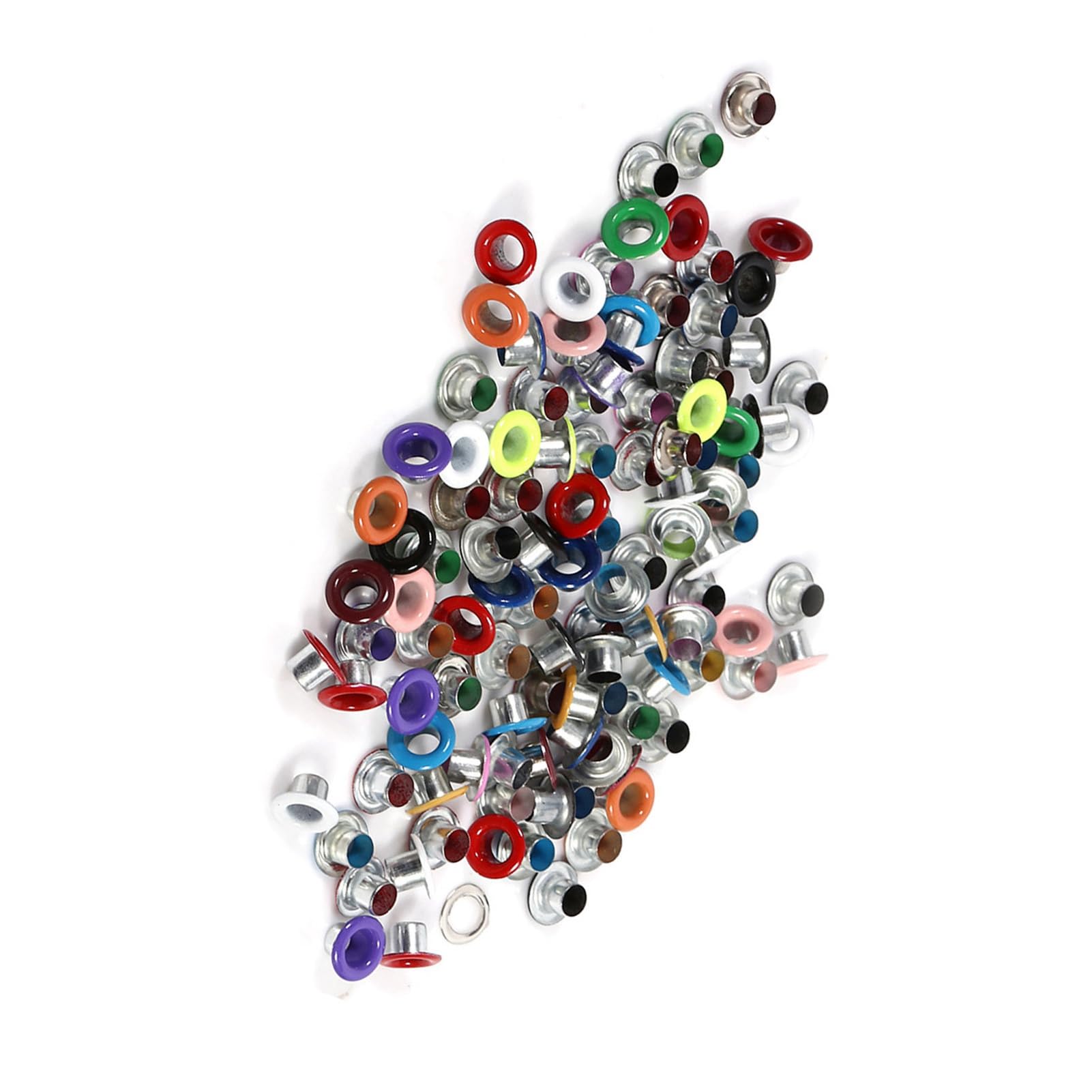 Ejoyous Metalowe Oczka Zestaw Podkładek Metalowych 100 Zestawów Okrągłe Metalowe Oczka 4 Mm w 4 Opcjach Kolorystycznych do Tworzenia Kartek do Scrapbookingu Rzemiosło Skórzane Naprawa Odzieży i