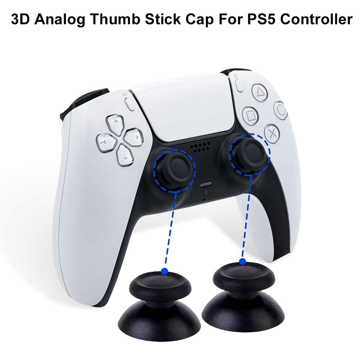 Manettes Analogiques, Stick Analogique de Remplacement, 2 Paires 3D Stick Analogique, Bâton Analogique de Poignée de Manette, Bâton Analogique pour Ps4, Thumbsticks Equipé d'un Tournevis
