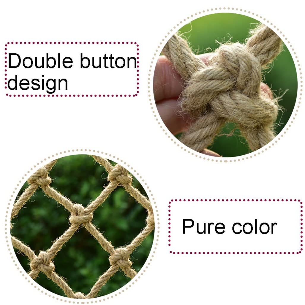 Multifunktionales Kletternetz für Kinder, handgewebtes Hanfseil für sichere Decken- und Trennwände, 8 mm Durchmesser, 8 cm Netz, vielseitiges Spielgerät für Innen- und Außenbereich