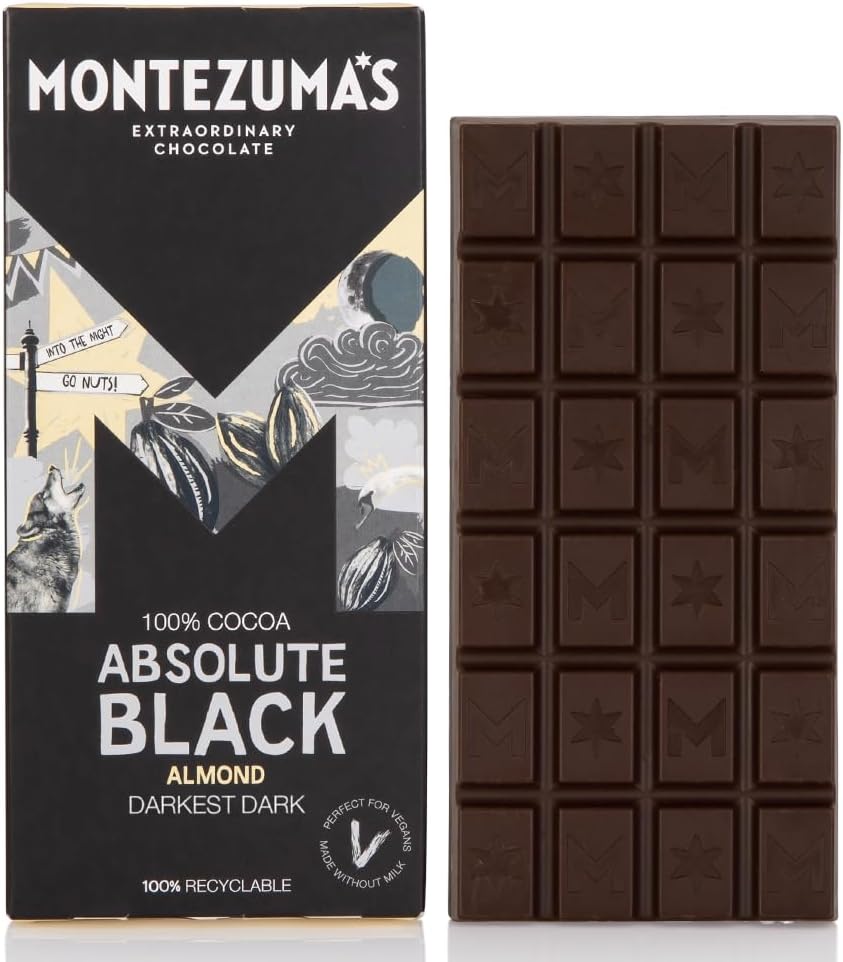 Absolute Black Chocolate With Almonds 90g