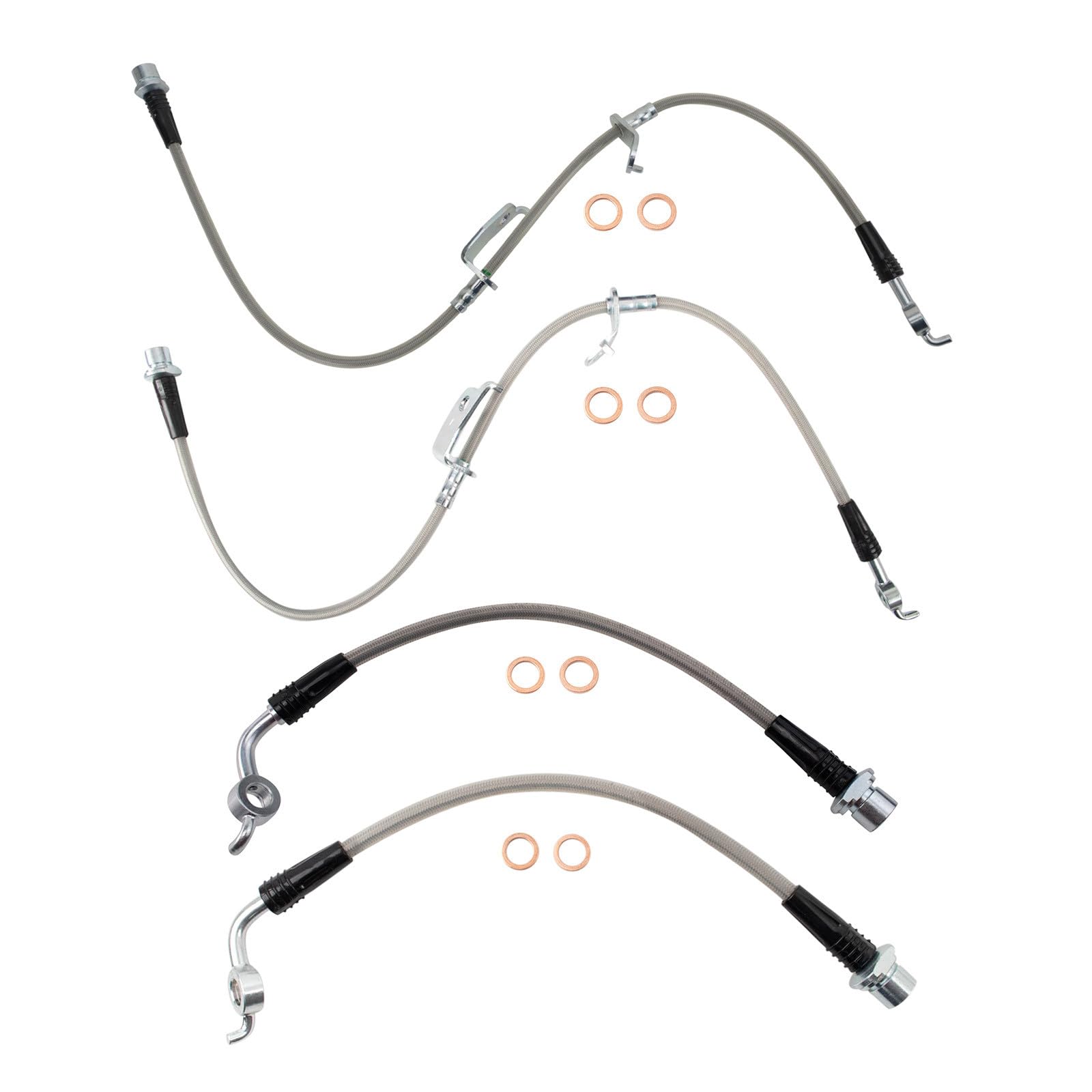 TRQ Performance Front and Rear Brake Hose Set