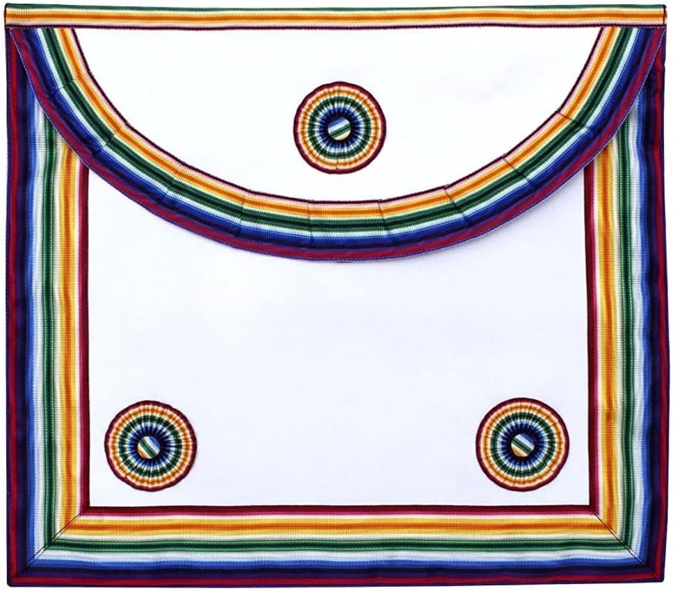 BRICKS MASONS Bricks Maons Member Royal Ark Mariner AMD Apron - Multi colour with Three Rosettes
