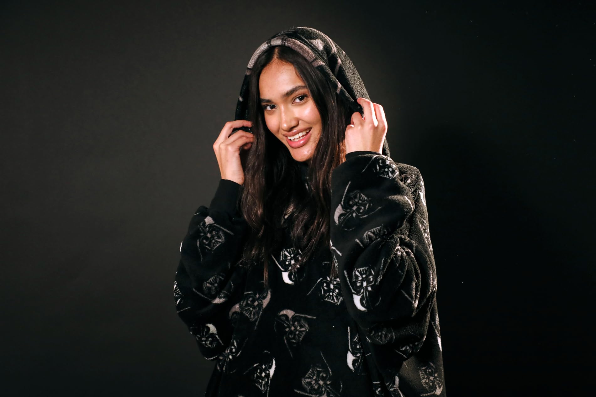 Pattern Red Hooded Wearable Oversize Blanket-OSFA: Star Wars Spaceships