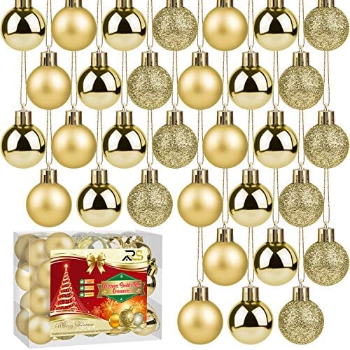 Ruisita 36 Pieces 30 mm Christmas Balls Decoration Shatterproof Christmas Tree Baubles Mini Christmas Hanging Ball for Holiday Wedding Party Decoration